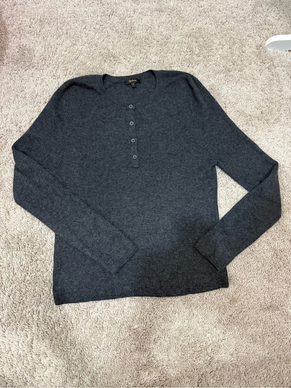 Quince 100% Cashmere Henley Sweater
